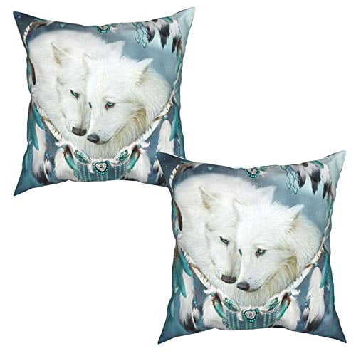 18'' Wolf Sofa Pillow Case Cotton Linen Fashion Throw Cushion Cover Home Decor 